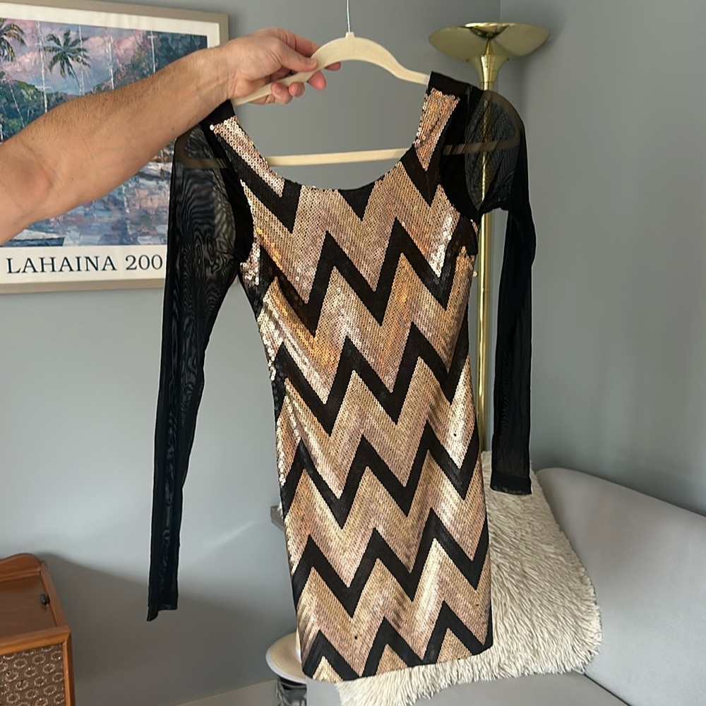 Open back sequin party dress